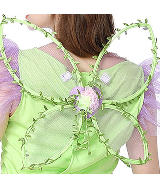 Women Green Dress Fairy Flower Fullset Halloween Stage Costume