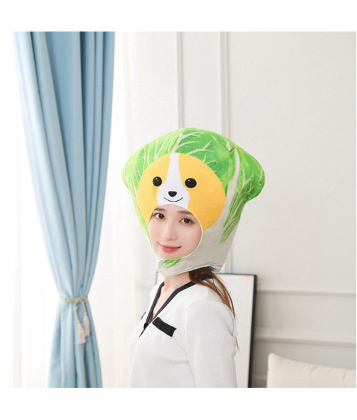 Adult Cabbage Dog Headband Funny Hat Halloween Costume Accessories