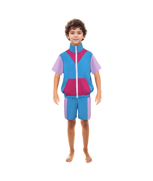 Kids Children 80s Retro Short Sleeve Sportswear Halloween Costume