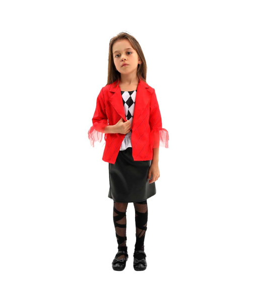 Kids Children Girl Red Suit Office Lady Professional Outfit Halloween Costume