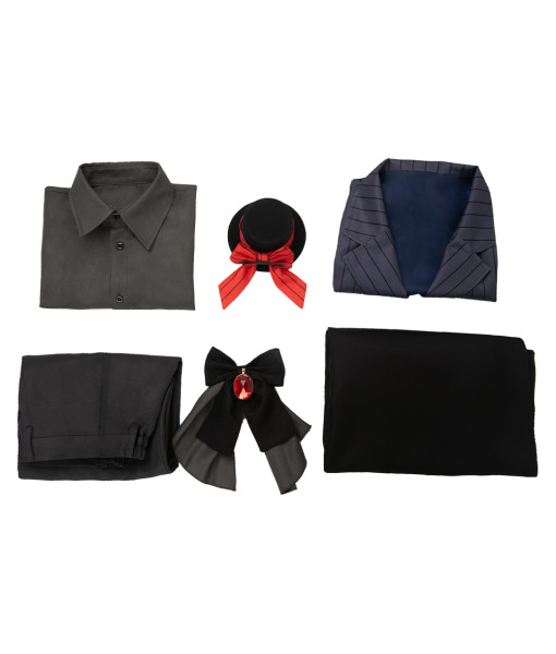 Men Black Cloak Suit Royal Vampire Halloween Costume