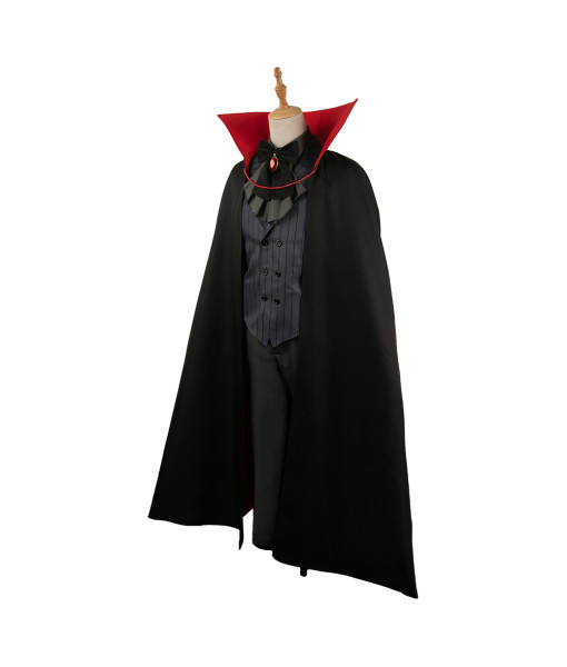 Men Black Cloak Suit Royal Vampire Halloween Costume