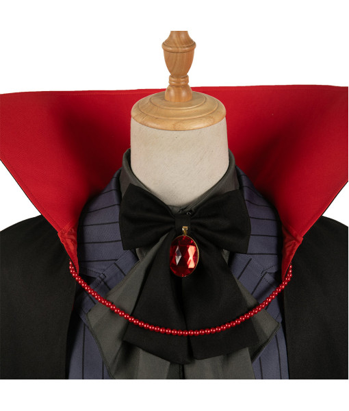 Men Black Cloak Suit Royal Vampire Halloween Costume