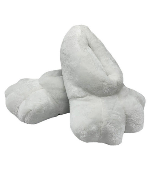 Adult White Rabbit Plush Slippers Warm Socks Furry Halloween Costume
