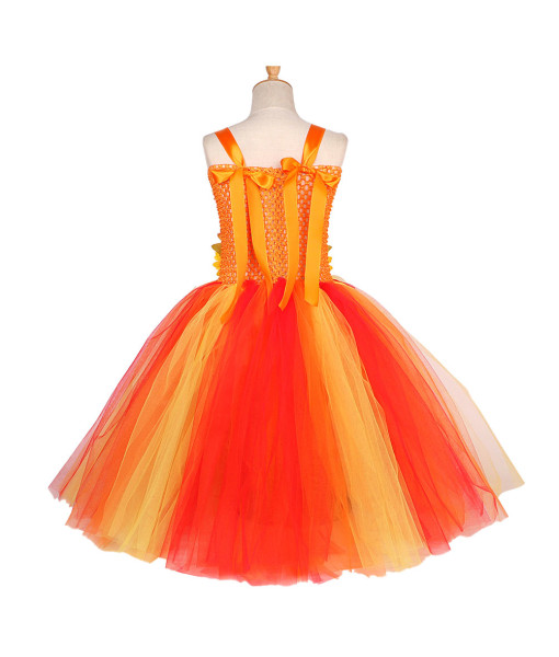 Fairy Sunflower Orange Tutu Skirt Fantasy Kids Halloween Costume