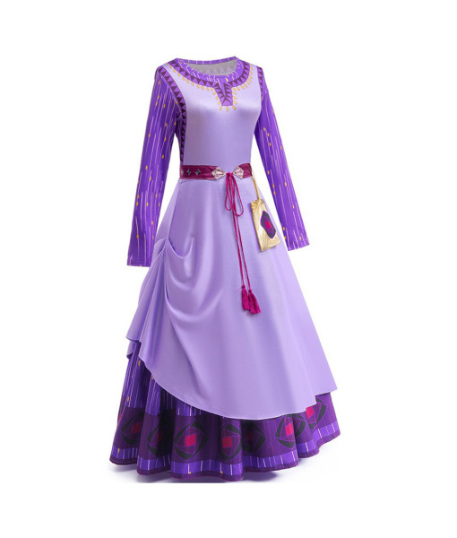 Women Purple Long Dress Maid Princess Halloween Costume