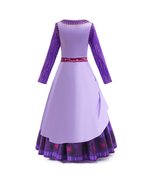 Women Purple Long Dress Maid Princess Halloween Costume
