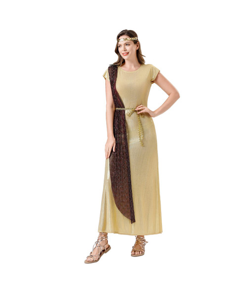 Women Greek Rome Mythology Goddess Toga Royal Outfit Halloween Costume