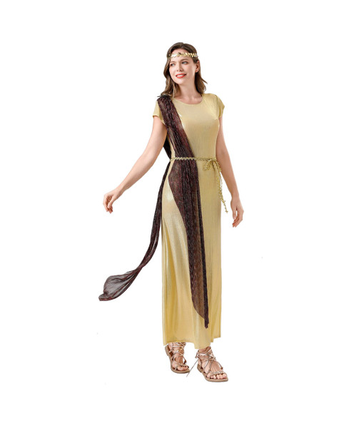 Women Greek Rome Mythology Goddess Toga Royal Outfit Halloween Costume