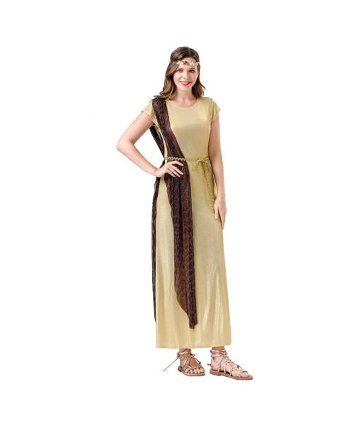 Women Greek Rome Mythology Goddess Toga Royal Outfit Halloween Costume