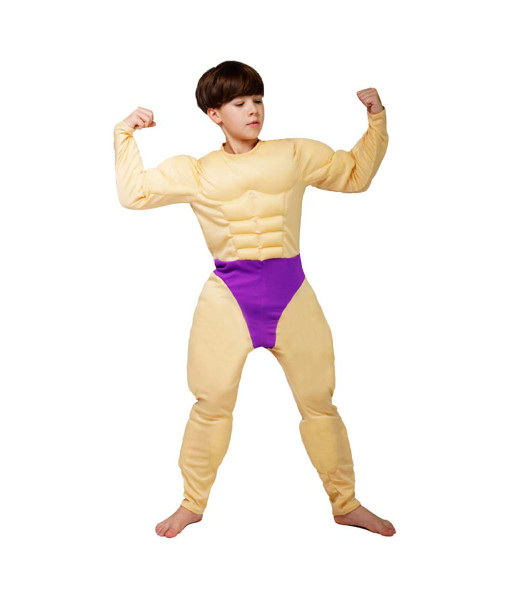 Adult Kids Children Muscle Suit Muscle Man T-shirt Halloween Costume