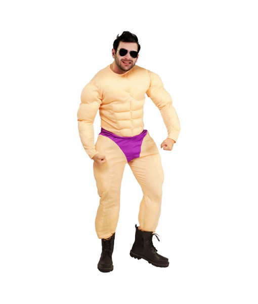 Adult Kids Children Muscle Suit Muscle Man T-shirt Halloween Costume