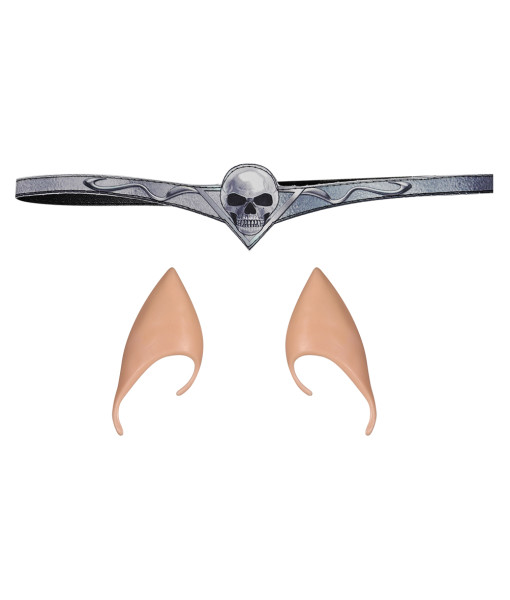 Adult Medieval Fantasy Elf Ear Silver Crown Headgear Halloween Costume