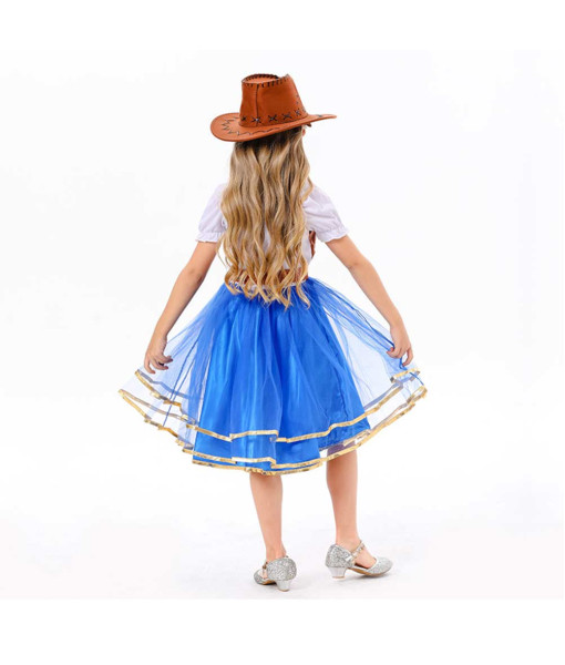 Cowgirl Mesh Skirt Kids Halloween Costume