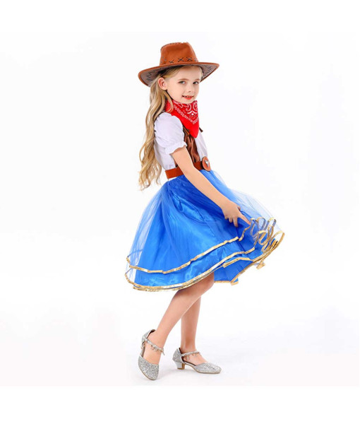 Cowgirl Mesh Skirt Kids Halloween Costume