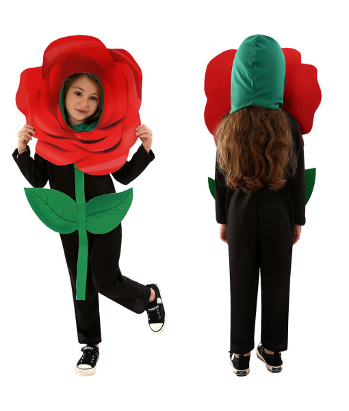 Kids Children Performance Flower Outfit Fullset Halloween Stage Costume