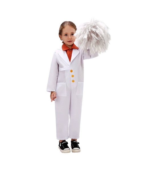 Kids Children Professional Physicist Jumpsuit Halloween Costume