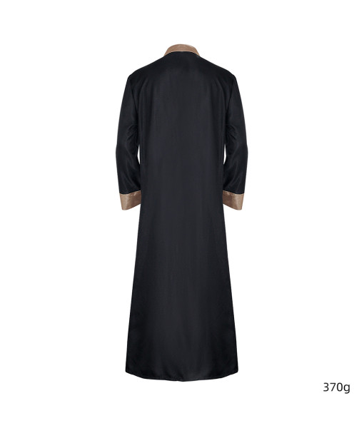 Men Medieval Black Gilded Robe Halloween Stage Performance Costume