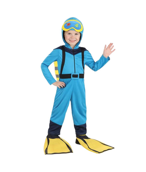 Kids Children Blue Junpsuit Ocupation Diving Suit Halloween Costume