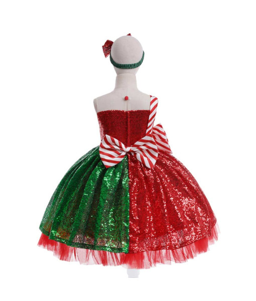 Kids Children Girl Christmas Sequin Bow Tutu Skirt Halloween Chirstmas Stage Costume