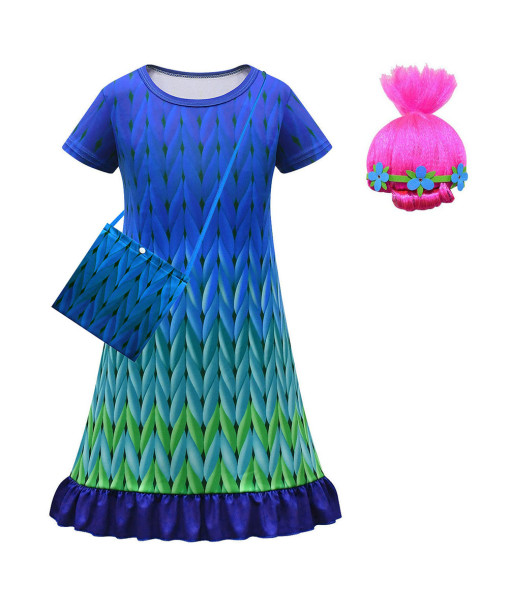 Fairy Green Gradient Color Ruffle Dress Fantasy Kids Halloween Costume