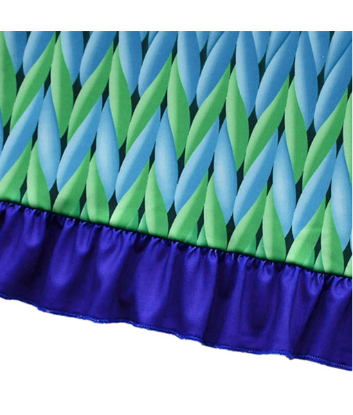 Fairy Green Gradient Color Ruffle Dress Fantasy Kids Halloween Costume