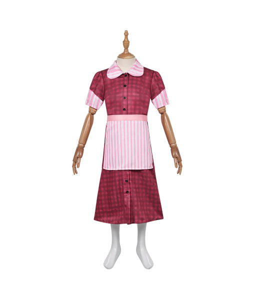 Kids Children Pink Dress Apron Professional Baker Outfit Halloween Costume