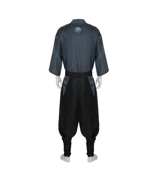 Men Black Japanese Tranditional Samurai Outfit Cosplay Halloween Costume