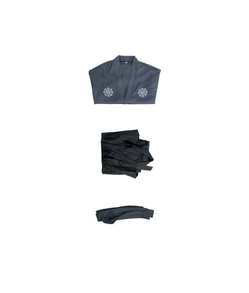 Men Black Japanese Tranditional Samurai Outfit Cosplay Halloween Costume