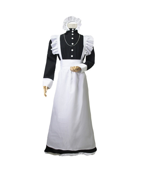 Men Black Maid Long Dress Femboy Holloween Costume