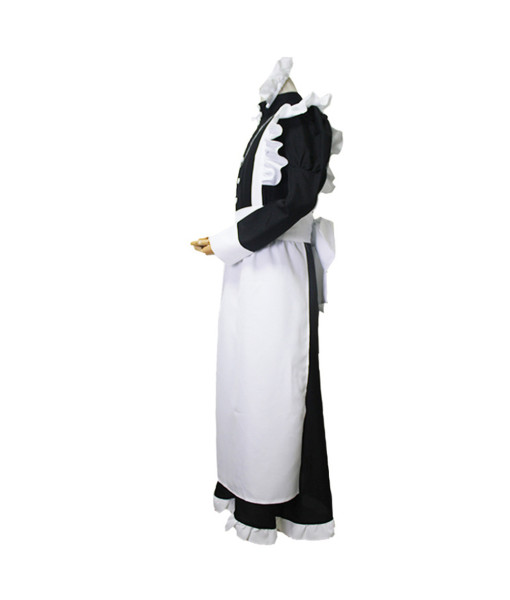 Men Black Maid Long Dress Femboy Holloween Costume