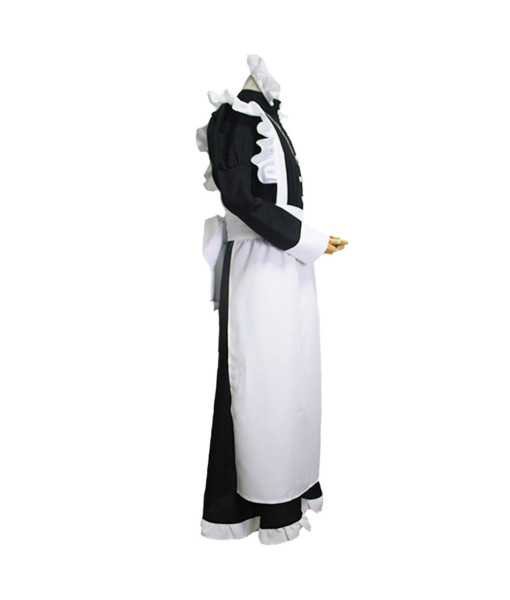 Men Black Maid Long Dress Femboy Holloween Costume