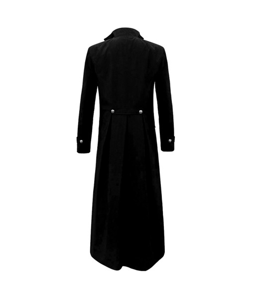 Men Black Steampunk Gothic VIntage Overcoat Halloween Costume