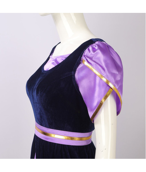 Women 18th Century Victorian Style Formal Purple Long Dress Halloween Costume