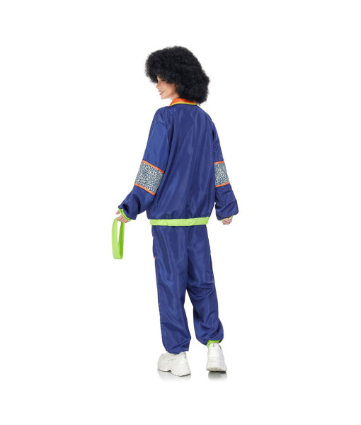1980s Retro Hip Hop Blue Tracksuit Women Halloween Costume