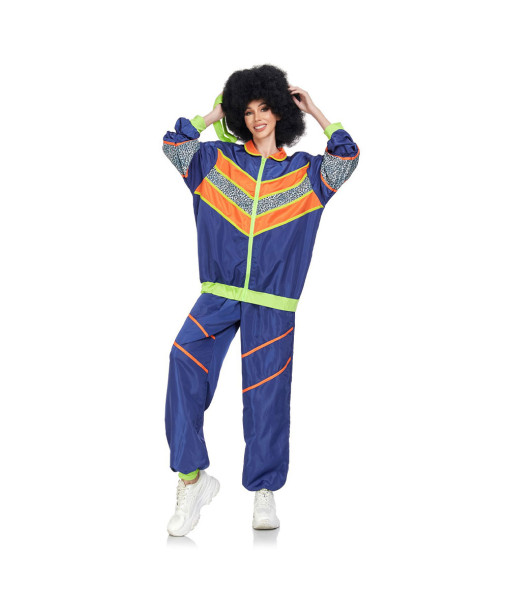 1980s Retro Hip Hop Blue Tracksuit Women Halloween Costume