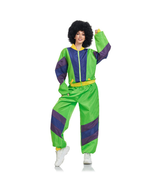 1980s Retro Green Hip Hop Tracksuit Women Halloween Costume
