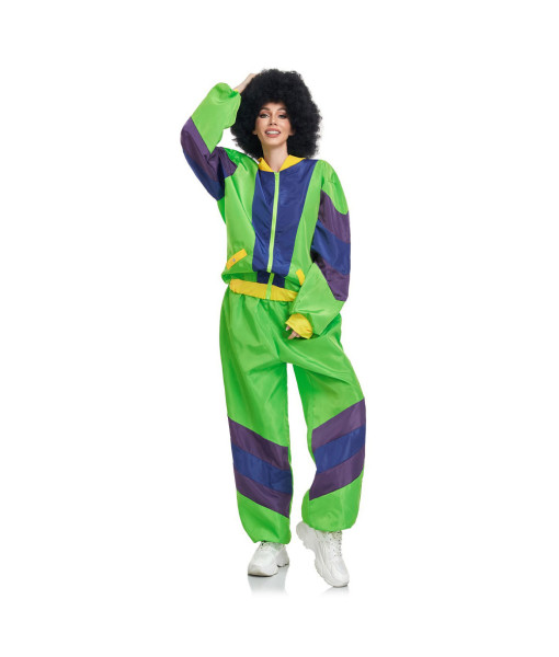 1980s Retro Green Hip Hop Tracksuit Women Halloween Costume