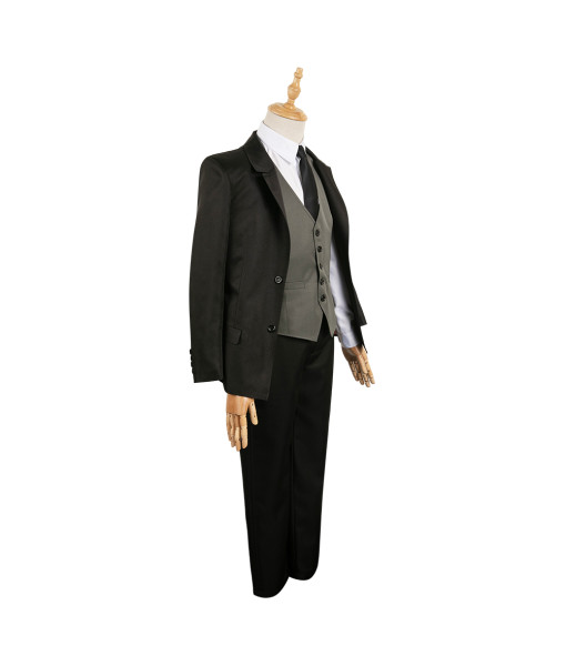 Adult Formal Black Suit Uniform Deacon Halloween Costume