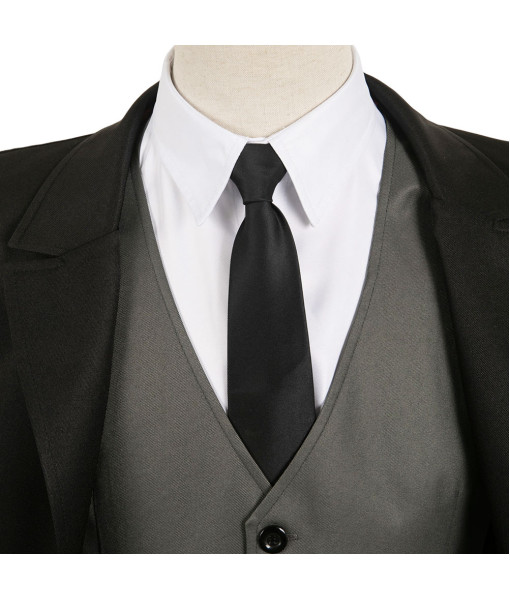 Adult Formal Black Suit Uniform Deacon Halloween Costume