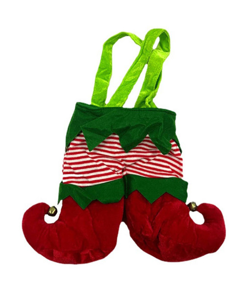 Christmas Elf Wine Bottle Gift Bags Velvet Handbag Halloween Costume Accessories