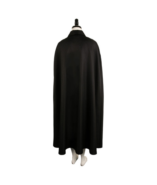 Women Gothic Black Cloak Witch Fantasy Outfit Fullset Halloween Costume