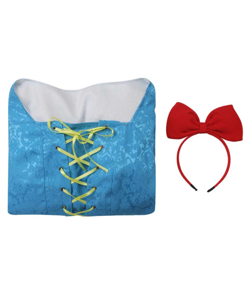 Women Medieval Fantasy Yellow Blue Dress Fairy Elf Halloween Performance Costume