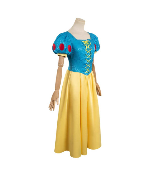 Women Medieval Fantasy Yellow Blue Dress Fairy Elf Halloween Performance Costume