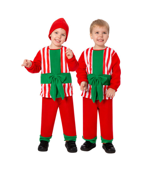 Kids Children Gift Box Red Outfit Chirstmas Costume