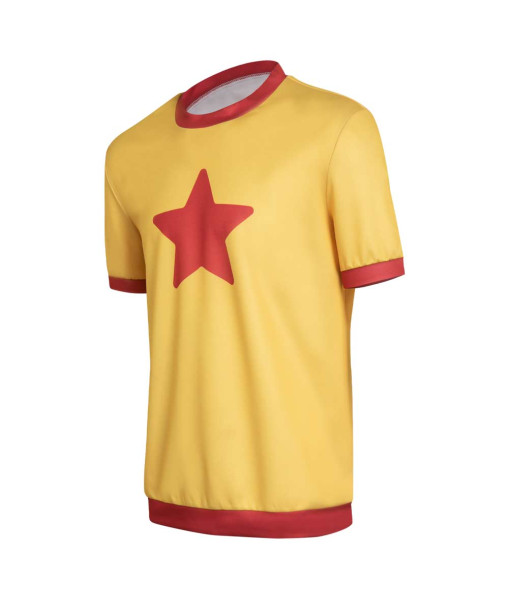 Men Yellow Red Star Shirt Casual Outfit
