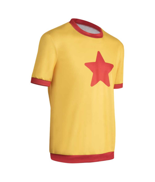 Men Yellow Red Star Shirt Casual Outfit