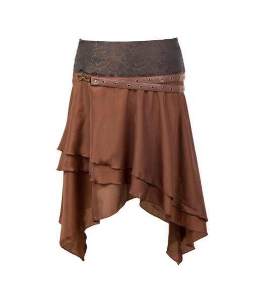 Women Brown Punk Rock Skirt Halloween Costume