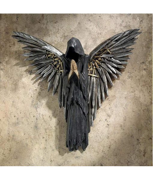 Gothic Angel Sculpture Wall Pendant Horror Haunted House Halloween Decoration