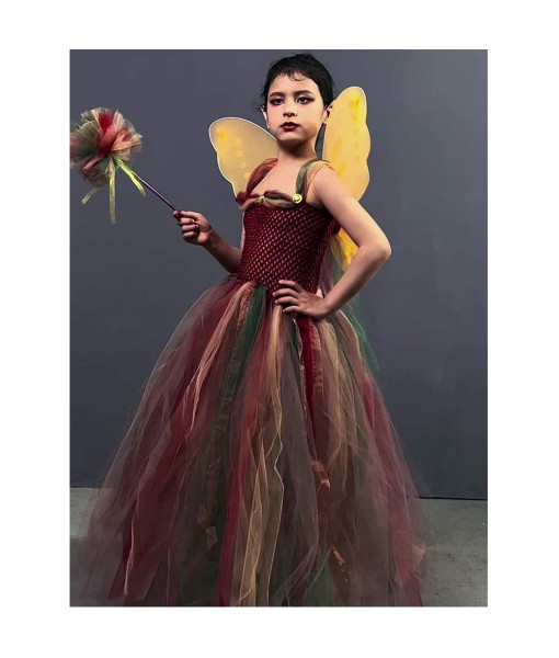 Fairy Princess Dress with Wing Tutu Skirt Girl Kids Halloween Costume